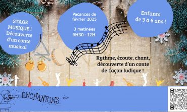 Vacances enfants : France Trois demi-journées autour d'un conte musical - 3-6 ans - février